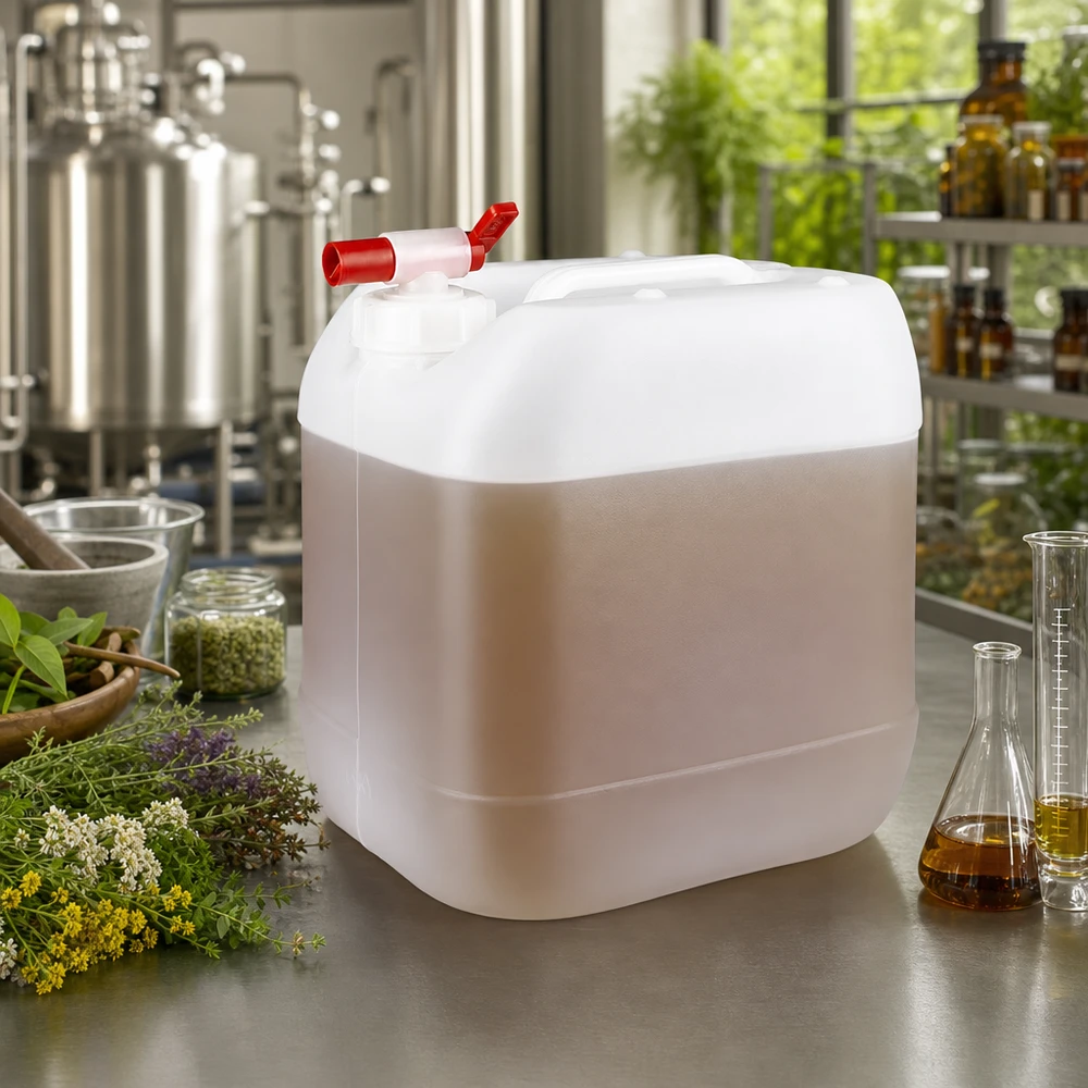 15l jerrycan met aftapkraan, UN-toelating Natuurwitte doseertank van 15 liter met rode hendelkraan voor het professioneel doseren van vloeistoffen