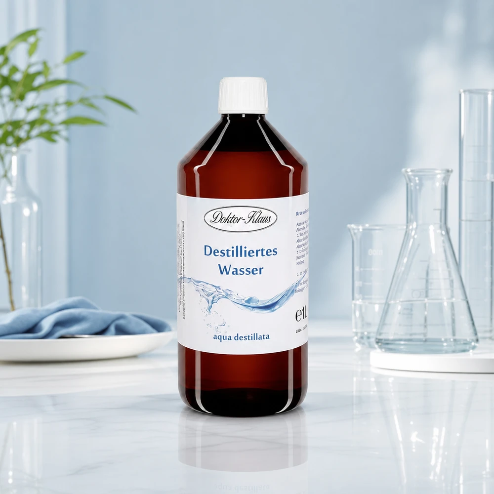 1 liter gedestilleerd water - Aqua destin bruine 1000ml PET fles.