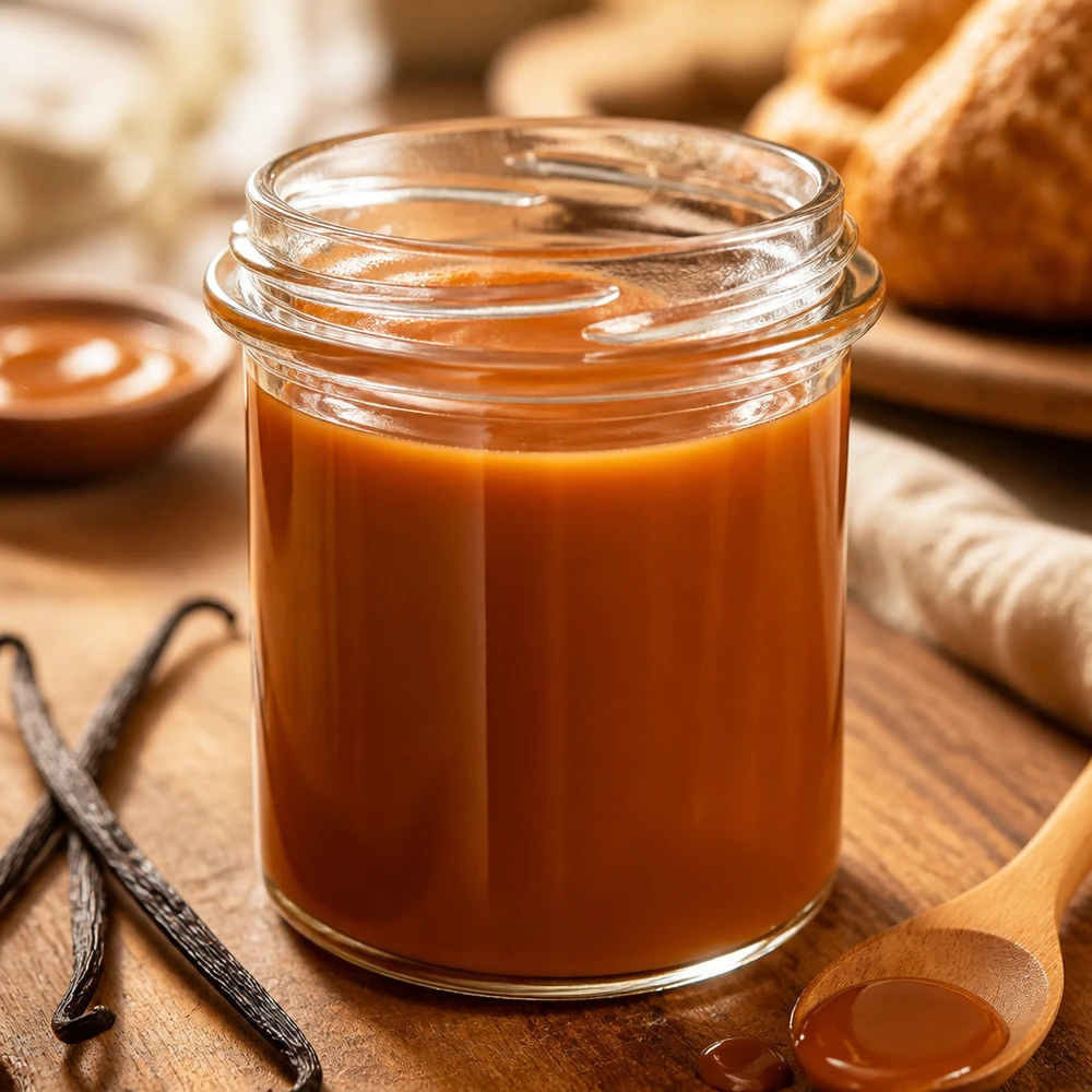 UNiTWIST Runda 214 - Rundglas Inhalt 214ml TO66 Doorzichtig glazen potje van 214 ml met karamel, met de ideale vulhoeveelheid voor smeersels