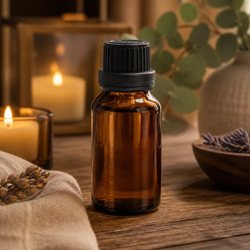 Bruine glazen fles 15ml met zwart druppelsluiting 2mm VR Lichtbestendig apotheekflesje van 15 ml met zwarte OV-sluiting voor gevoelige werkzame stoffen