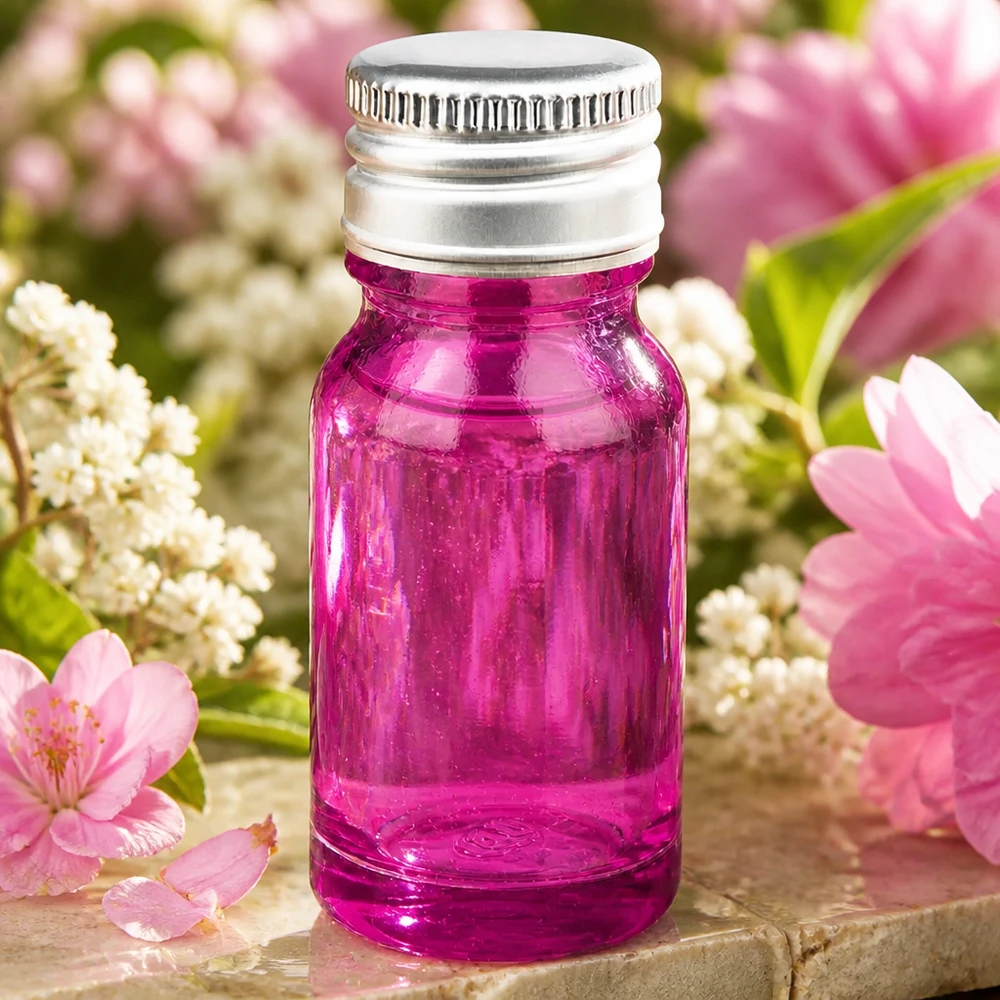 10ml flesje 11mm aluminium-zilver schroefdop standaard PurpleLine.UT18/10 Hoogwaardig 10ml violet glazen flesje met corrosiebestendige aluminium-zilver dop
