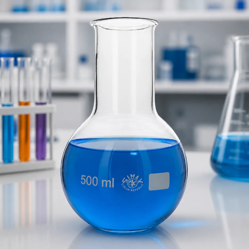 Rondbodemkolf met wijde hals 500ml met ergonomische vorm voor professioneel laboratoriumwerk