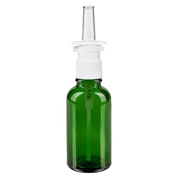 Groenen glazen flessen 30ml met neusverstuiver Groenen glazen flessen 30ml met neusverstuiver