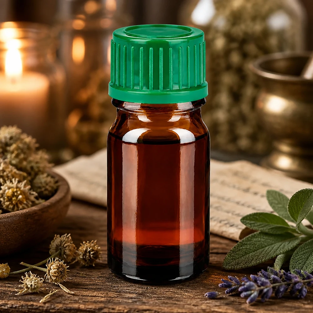 5ml apothekersflesje van amberkleurig glas met 11mm standaard dop voor nauwkeurig doseren