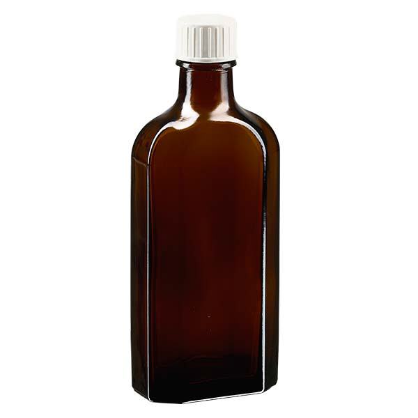 150 ml bruine meplatfles met DIN 22 monding, inclusief schroefsluiting DIN 22 wit met gietring 150 ml bruine meplatfles met DIN 22 monding, inclusief schroefsluiting DIN 22 wit met gietring