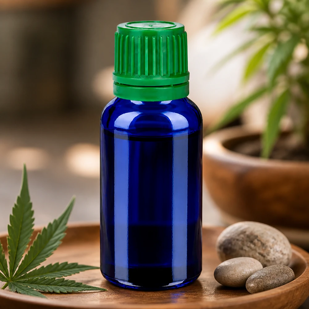 20ml flesje 11mm SV groen OV BlueLine UT18/20 Lichtbeschermd glazen flesje van 20 ml in elegant kobaltblauw voor producten van hoge kwaliteit