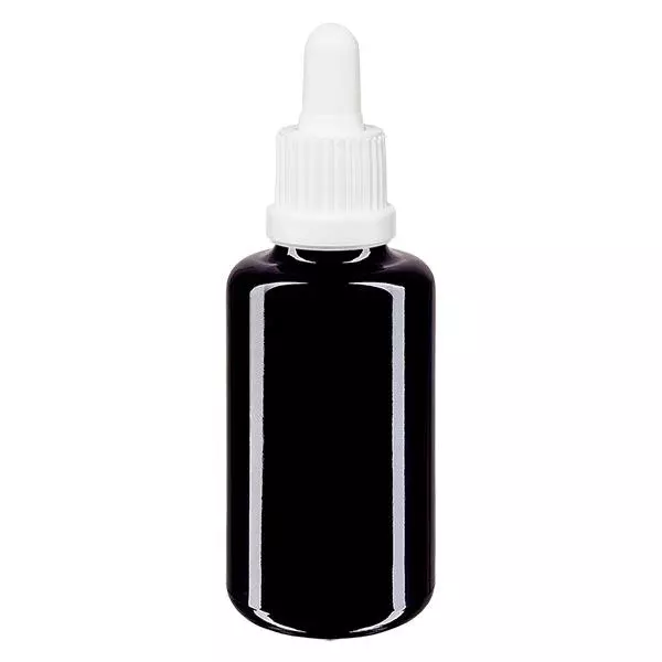Apotheek Fles viol. 30ml pipet wit OV Apotheek Fles viol. 30ml pipet wit OV
