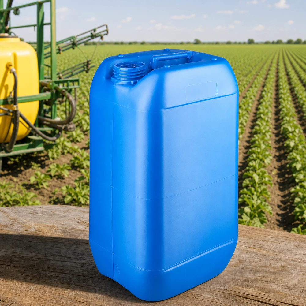 Canister 15 liter blauw zonder sluiting Blauwe jerrycan van 15 liter zonder dop, met brede voet, geschikt voor de landbouw