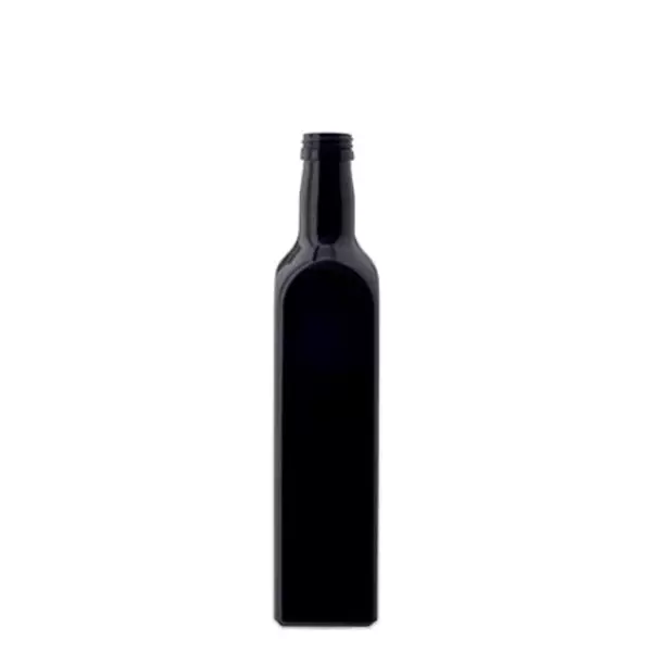 Oliefles, violetglas 500ml hoekig, UNI 31.5x24 Oliefles, violetglas 500ml hoekig, UNI 31.5x24
