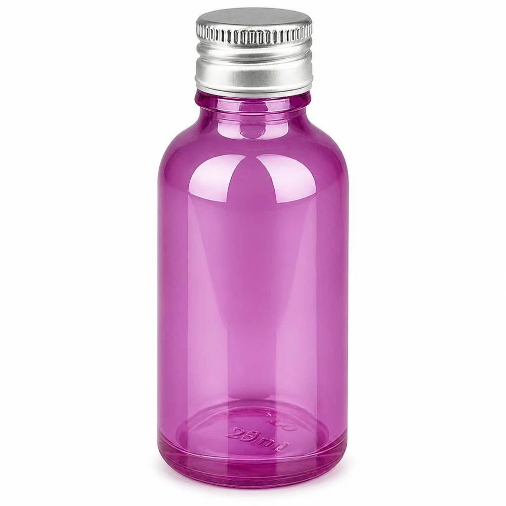 30ml fles 11mm aluminium-zilver schroefdop standaard PurpleLine.UT18/30 Compacte 30ml violette glazen fles met 11mm standaard schroefdraad