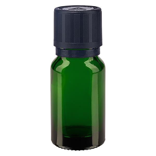 Groenen glazen flessen 10ml met zwart druppelsluiting 1mm kinderslot Bliw. VR Groenen glazen flessen 10ml met zwart druppelsluiting 1mm kinderslot Bliw. VR