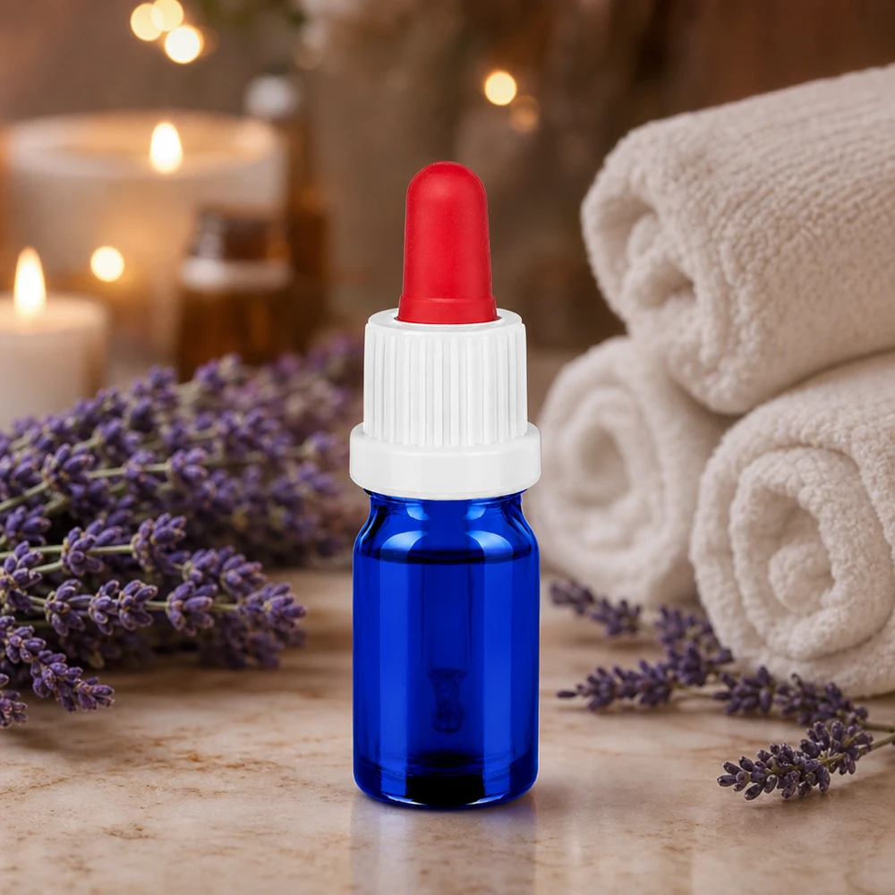 5ml pipetfles wit/rood OV BlueLine UT18/5 Medisch 5ml druppelflesje van borosilicaatglas met steriele pipet voor farmaceutisch gebruik