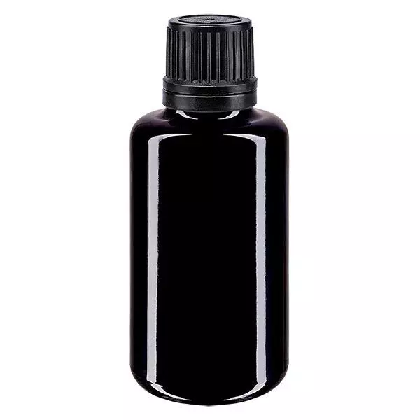 Apothekersfles viol. 30ml druppel v. Pr. 1mm zwart OV Apothekersfles viol. 30ml druppel v. Pr. 1mm zwart OV