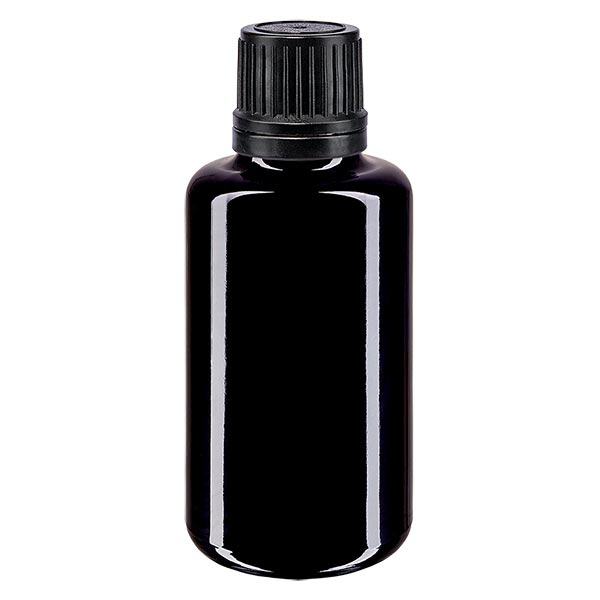 Apothekersfles viol. 30ml druppel v. Pr. 1mm zwart OV Apothekersfles viol. 30ml druppel v. Pr. 1mm zwart OV
