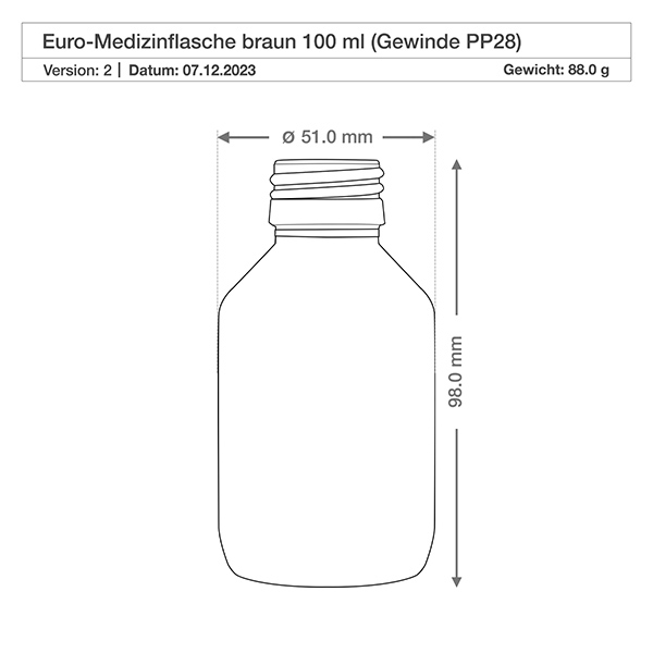 100ml medicijnfles bruin, met dispenserpomp zwart ApoGl 100ml amberkleurig glazen flesje in ronde vorm met PP28 schroefdraad voor het veilig bewaren van medicijnen