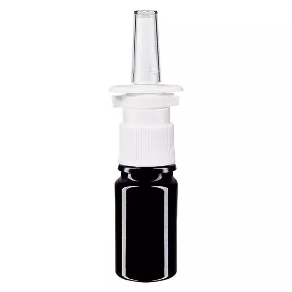 Fles van violet glas 5 ml met neusverstuiver wit