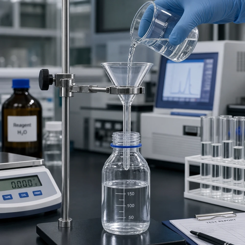 Korte trechter 45 mm gemaakt van hittebestendig borosilicaat voor professioneel laboratoriumwerk