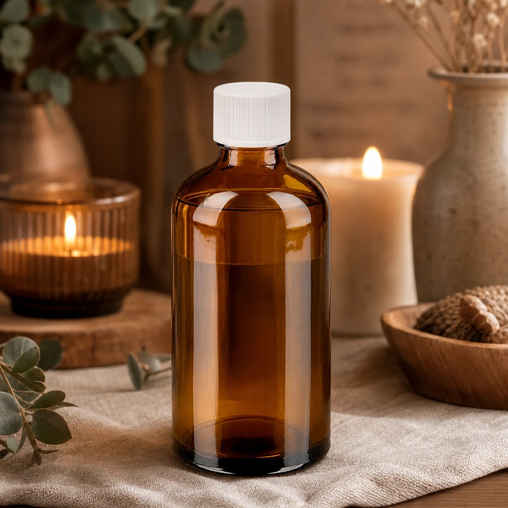 100ml fles 11mm SV wit STD BrownLine UT18/100 Lichtbeschermde 100ml amberkleurige glazen fles met veilige dop voor gevoelige vloeistoffen