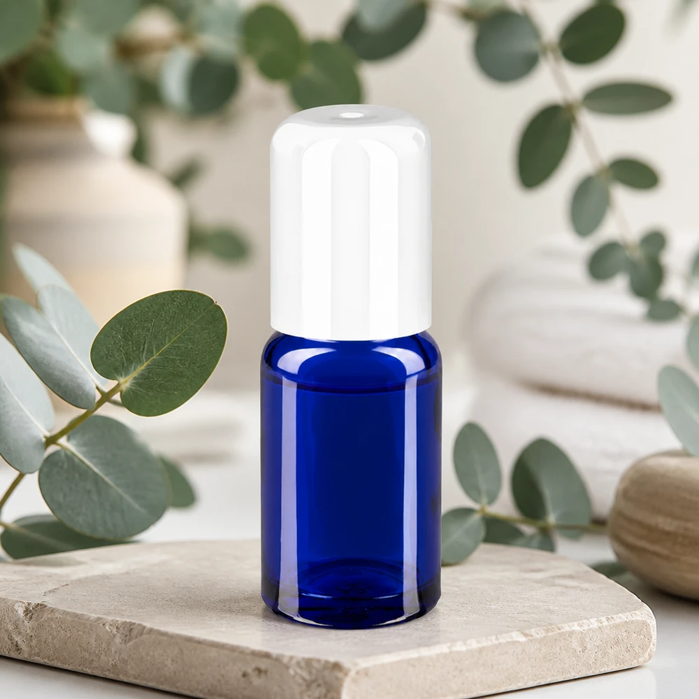 STD BlueLine UT18/10 rolcontainer van UV-beschermend blauw glas voor natuurlijke producten
