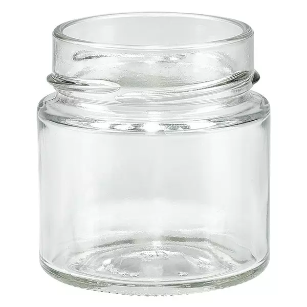 Glazen pot 135ml helder, zonder deksel, schroefdraad TO58deep