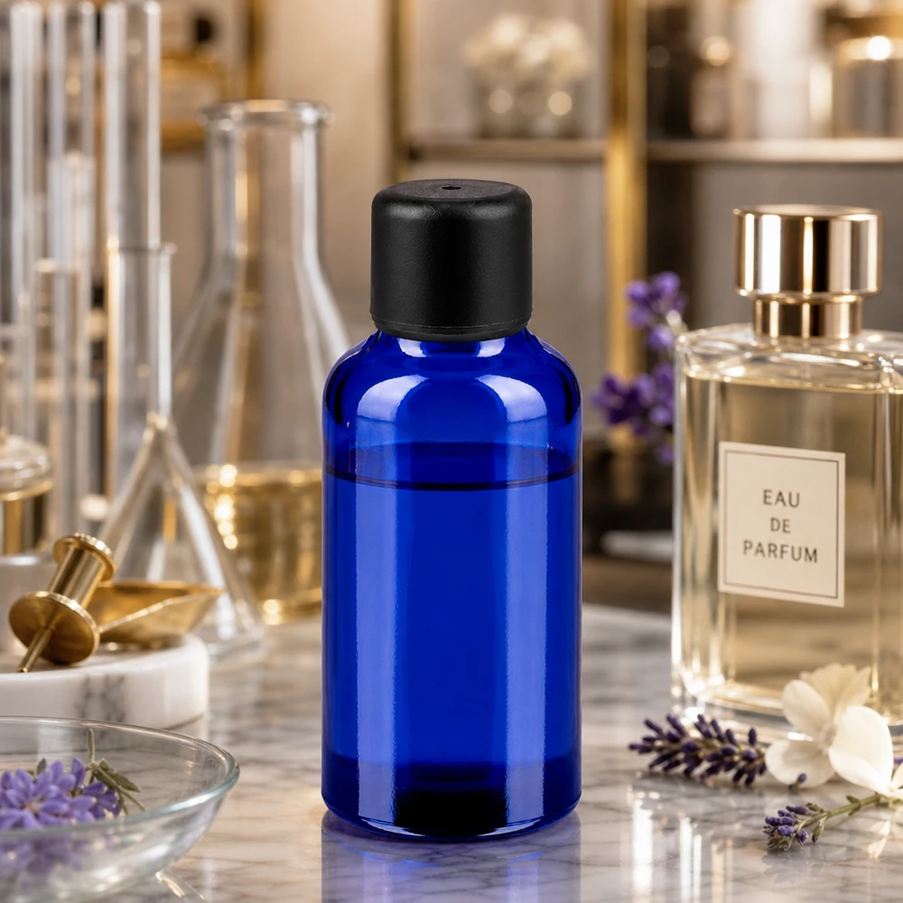Stijlvolle BlueLine fles van 30 ml voor hoogwaardige essences en geconcentreerde natuurlijke extracten