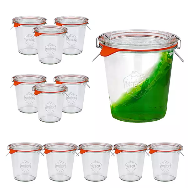 Set van 12 Weck bekers 290ml hoog, 1/5L glazen Set van 12 Weck bekers 290ml hoog, 1/5L glazen