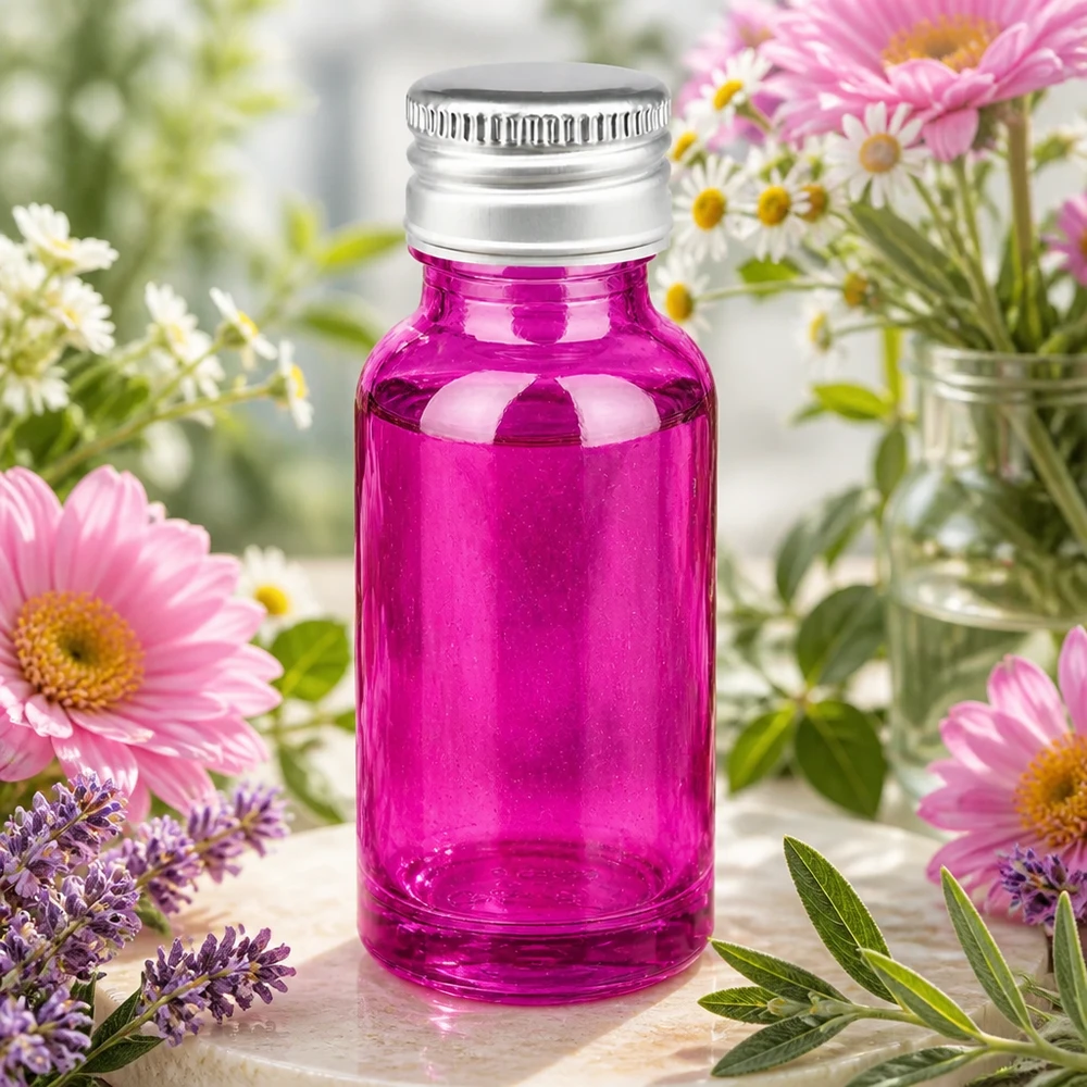 20ml fles 11mm schroefdop aluminium-zilver standaard PurpleLine.UT18/20 Apothekersflesje van 20 ml in paars met goed sluitende aluminium dop van 11 mm voor tincturen