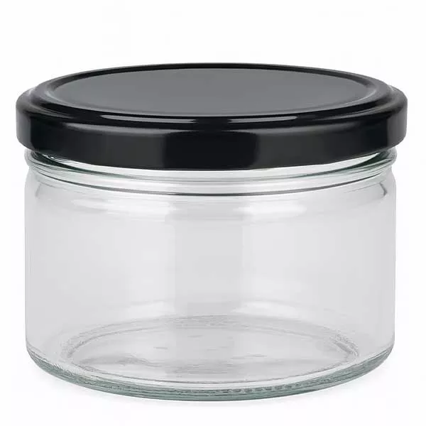 540ml rond glas met BasicSeal deksel zwart UNiTWIST 540ml rond glas met BasicSeal deksel zwart UNiTWIST