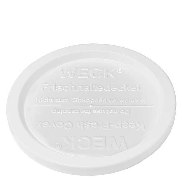WECK RR100-pot van 370 ml met vershouddeksel WECK vershouddeksel wit voor RR100 beker 370 ml Vervangdeksel met reliëfdruk en afsluitring