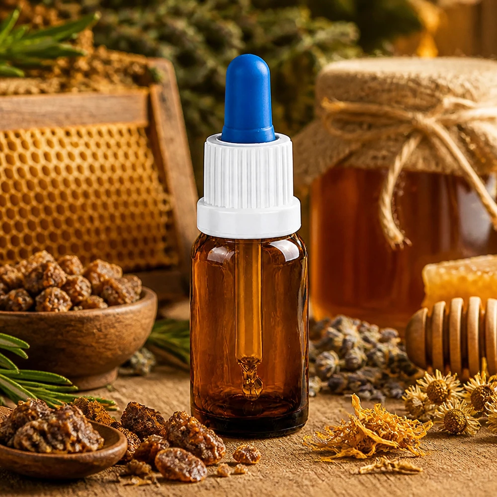10ml pipetfles wit/blauw OV BrownLine UT18/10 10ml druppelflesje bruin met praktische pipetdop voor het exact doseren van oliën