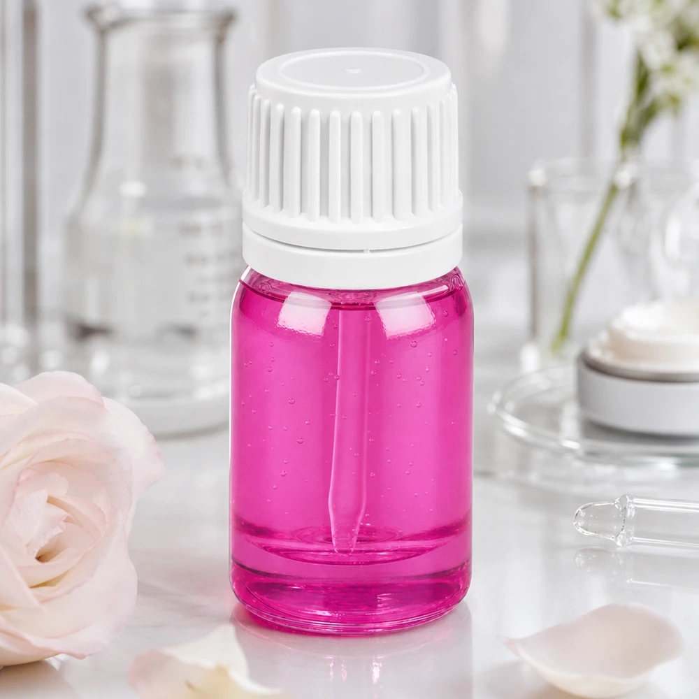 5ml flesje 11mm schroefdop wit Originality schroefdop PurpleLine UT18/5 Stijlvol paars glazen flesje 5ml perfect voor DIY cosmetica en huidverzorging