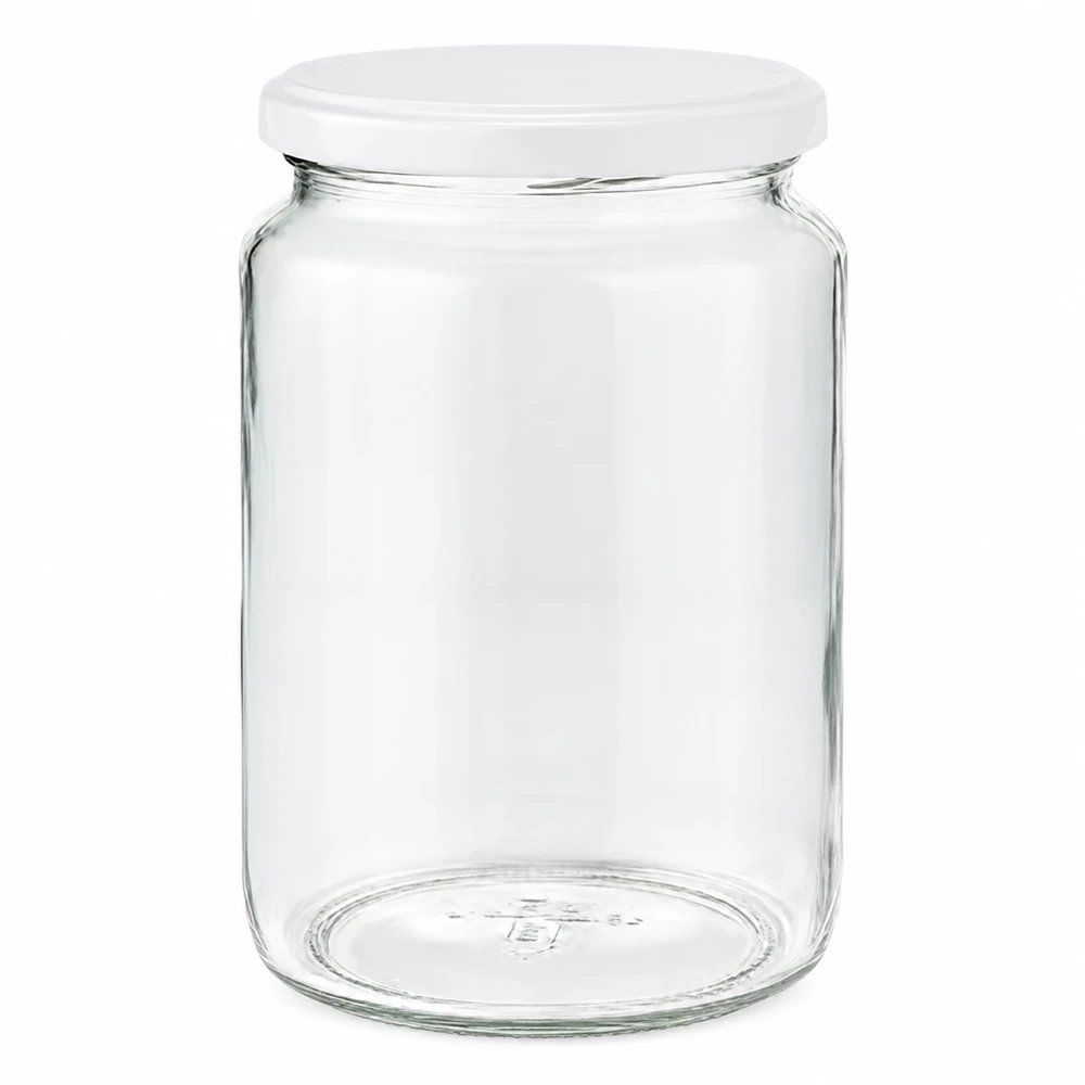 795ml ronde pot met wit BasicSeal deksel UNiTWIST - lege inmaakpot van helder glas voor opslag