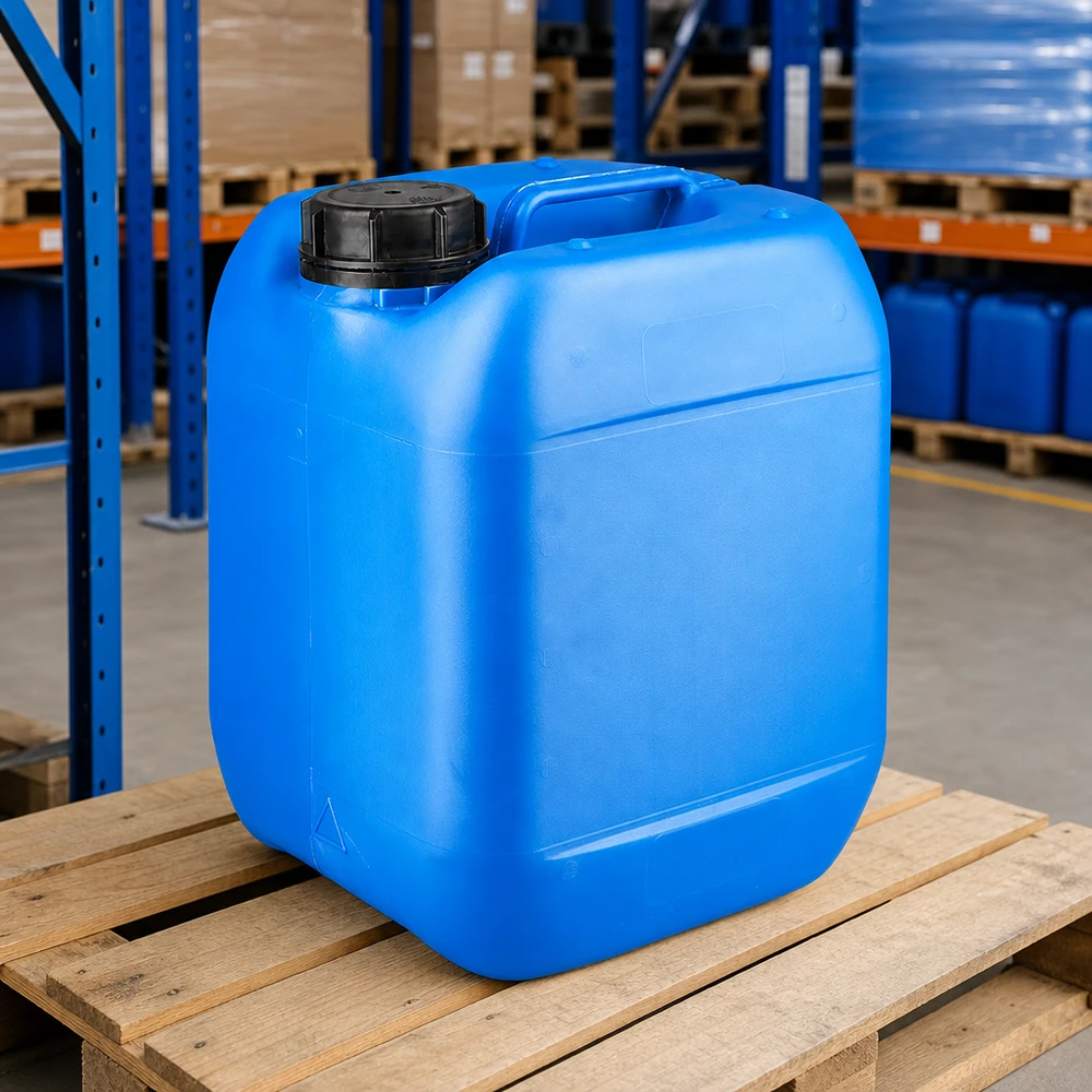 Stevige opslagkanister van 5 liter, blauw, met lekvrije OV-deksel voor chemicaliën