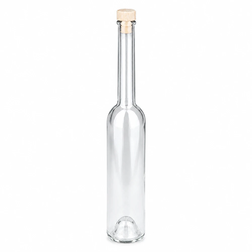 100 ml glazen fles Hugo met houten handgreepkurk UNiTWIST® 100ml glazen fles Hugo met houten handvat kurk UNiTWIST transparant leeg staand