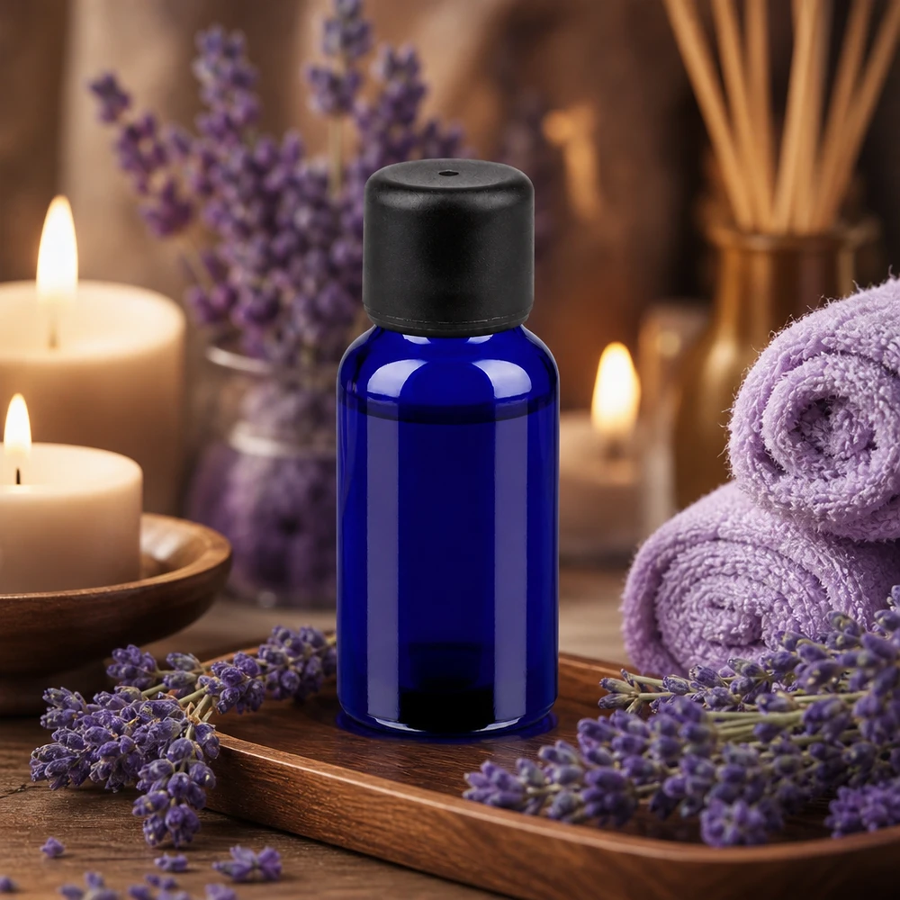 20ml flacon 6mm SV zwart STD BlueLine UT18/20 Handige BlueLine fles 20ml met ergonomisch ontwerp voor eenvoudig gebruik in spa's