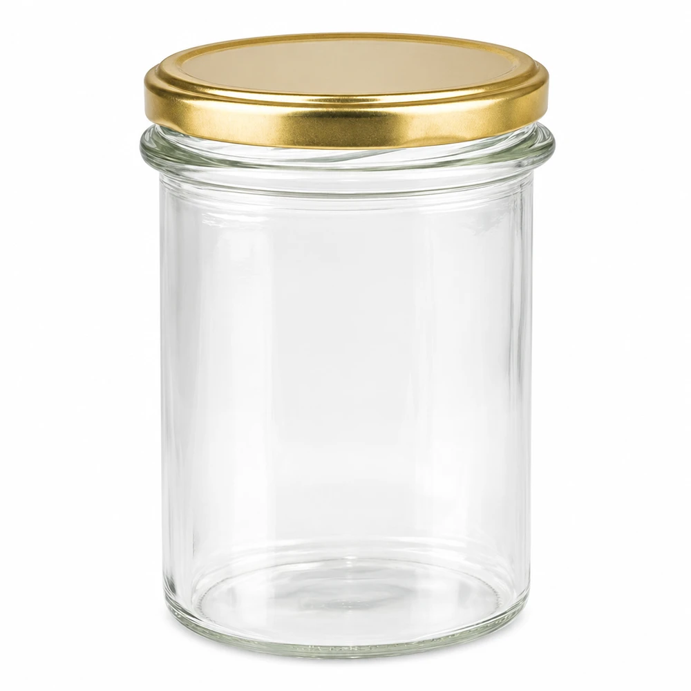 230 ml pot leeg met gouden BasicSeal deksel UNiTWIST voor jam en honing