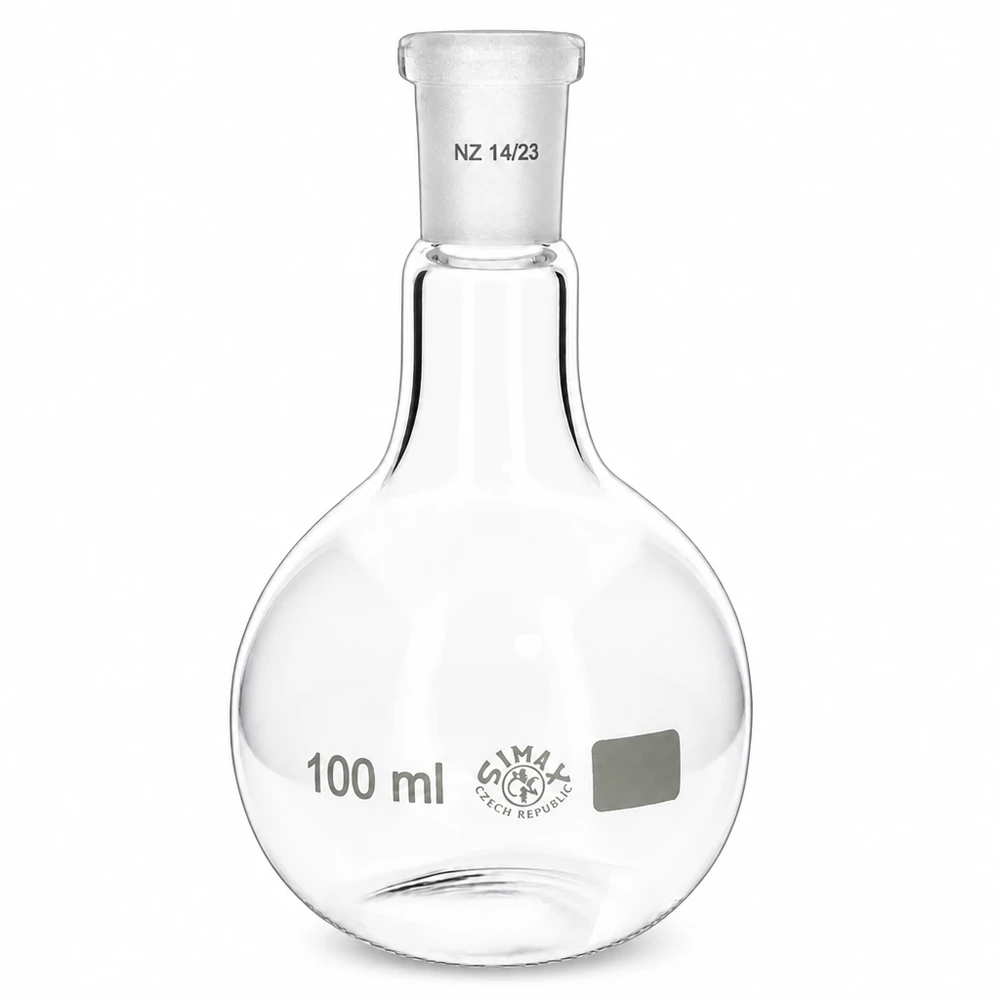 Destillatiekolf 100ml van hittebestendig glas voor vacuümtoepassingen in het laboratorium
