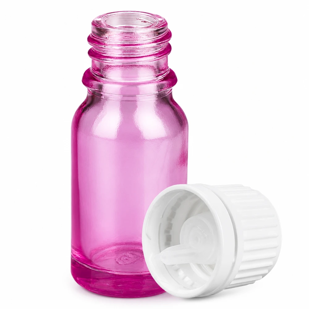 10ml druppelflesje 0.7mm wit Originality schroefdop PurpleLine UT18/10 10ml glazen fles violet PurpleLine serie met nauwkeurig druppelsysteem 0,7mm opening