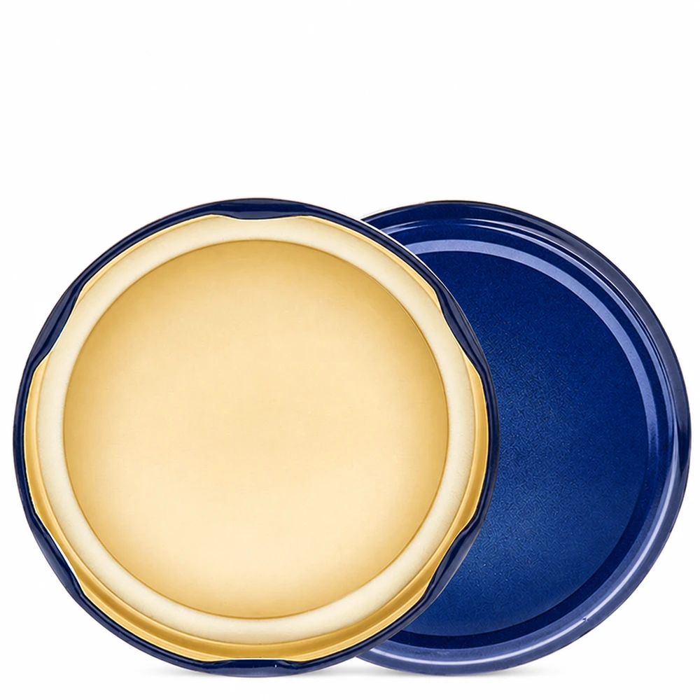 82 mm BasicSeal-deksel blauw (TO82) UNiTWIST Twee afbeeldingen van blauwe BasicSeal-deksels 82 mm, voor- en achterkant UNiTWIST TO82