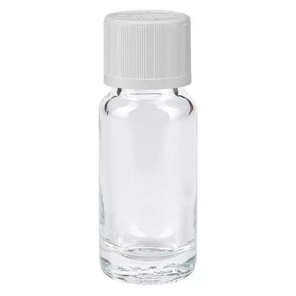 Helder glazen flessen 10ml met wit druppelsluiting kinderslot St Helder glazen flessen 10ml met wit druppelsluiting kinderslot St