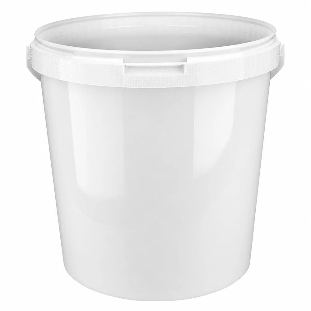 10,7 liter witte emmer zonder deksel Stevige witte multifunctionele emmer van 10,7 l van PP zonder deksel, met versterkte rand