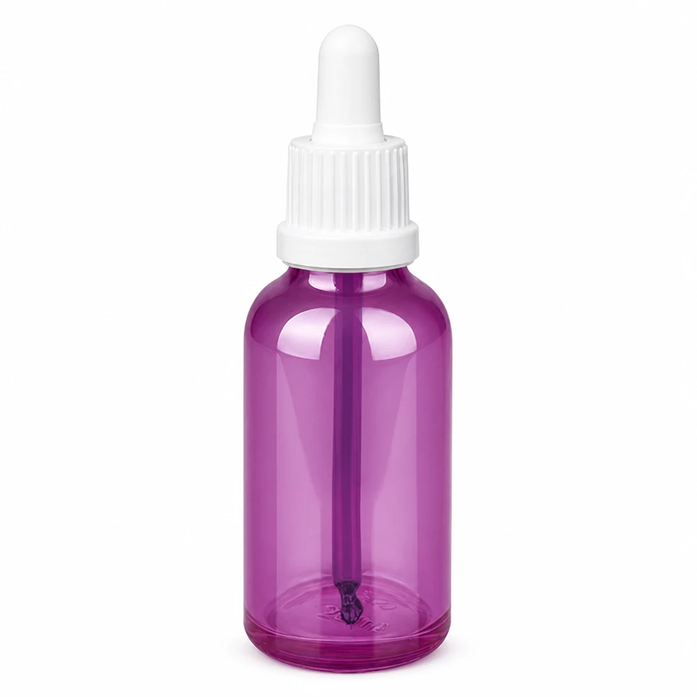 30ml pipetfles wit originaliteit schroefdop PurpleLine UT18/30 30 ml doseerfles in trendy paars met witte pipet voor nauwkeurig aanbrengen