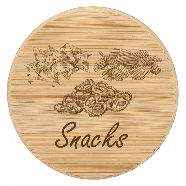 Houten deksel "Snacks" voor WECK RR100 Houten deksel "Snacks" voor WECK RR100
