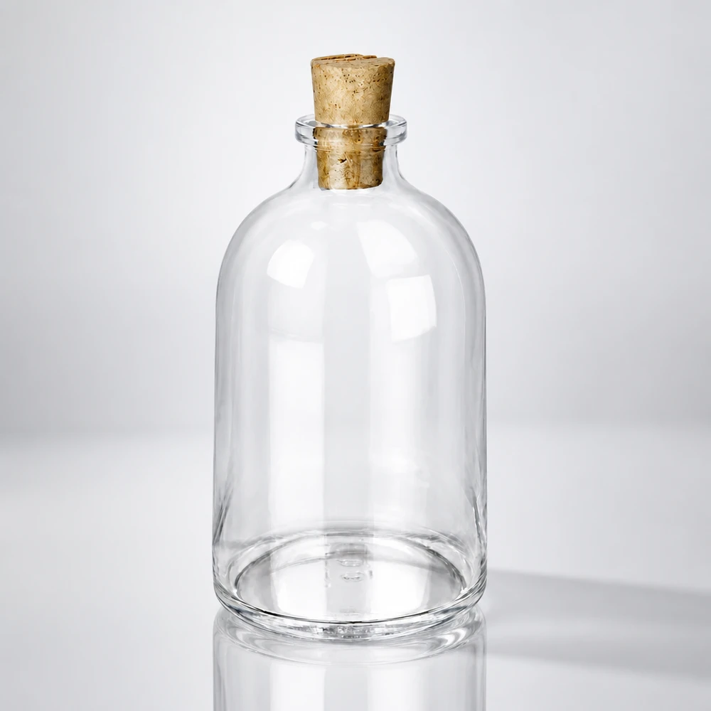 Injectiefles helder glas 100ml met kurk 11/14mm Vintage Glasflasche 100ml mit Korkstopfen 11/14mm für Deko und Aufbewahrung