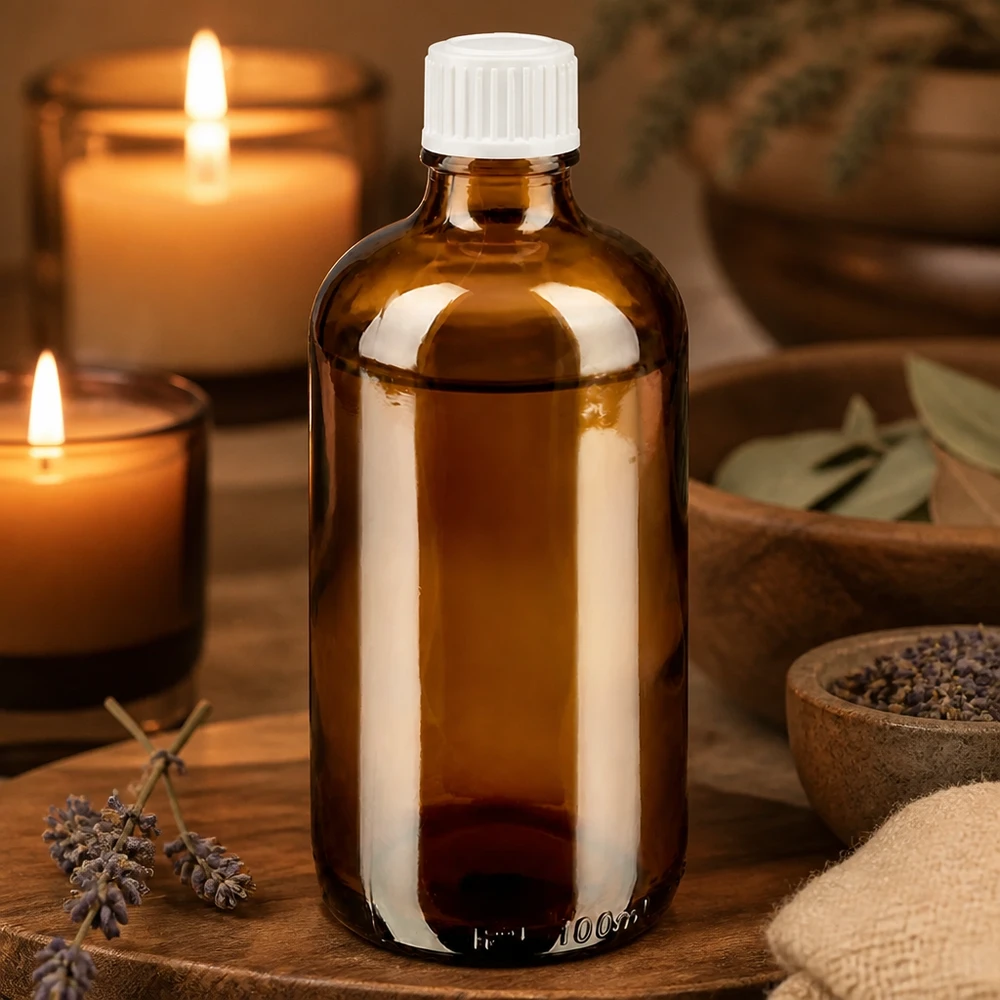 Hoogwaardige bruine glazen fles van 100 ml met nauwkeurige druppelaar voor etherische oliën en essences