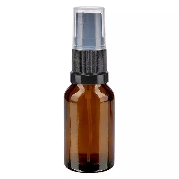 Bruin glazen flessen 30ml met zwart pompverstuiver Bruin glazen flessen 30ml met zwart pompverstuiver