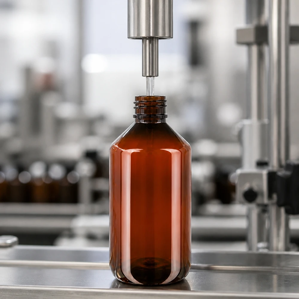 50 ml PET medicijnfles met verstuiver zwart GCMI 28/410 incl. dop transparant, standaard Pharmagerechte PET Flasche 500ml braun mit OV-Sicherheitsverschluss Serienproduktion