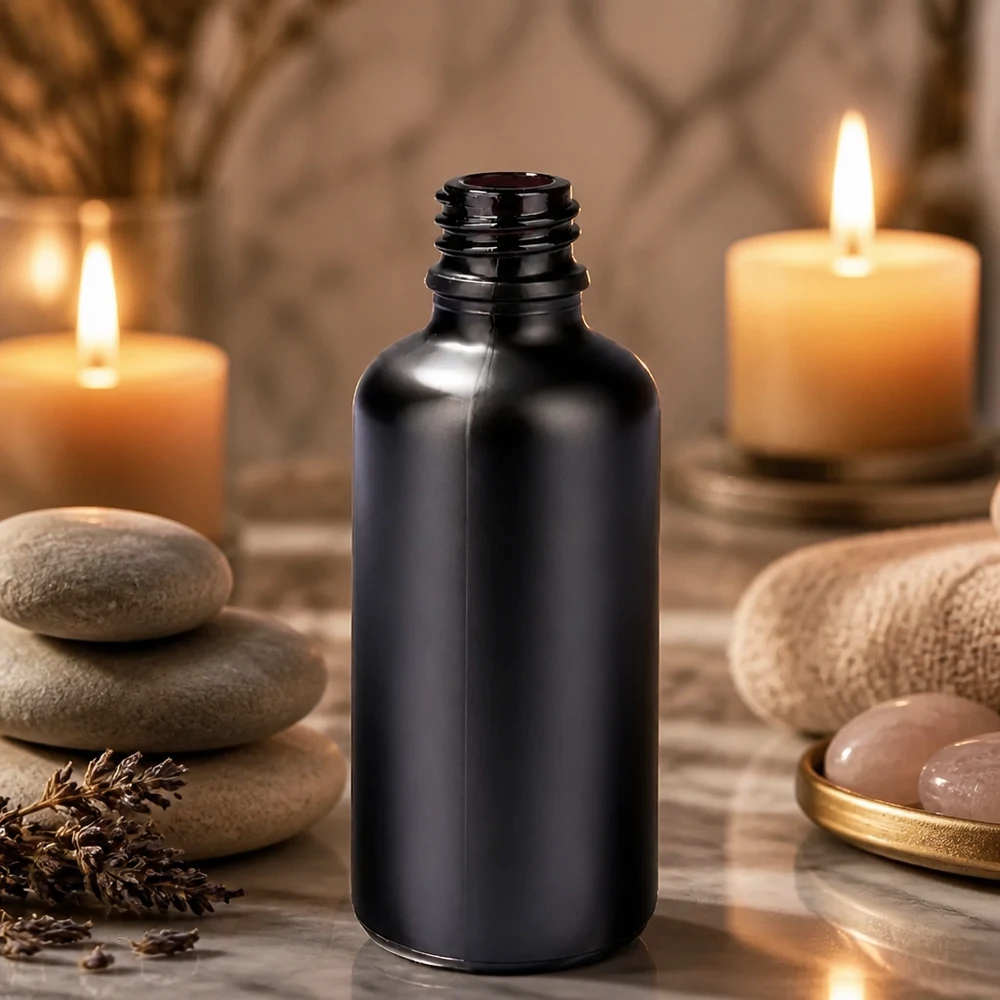 Robuuste 50ml BlackLine UT18/50 UNiTWIST apothekersfles met krasbestendig oppervlak en stevige sluiting