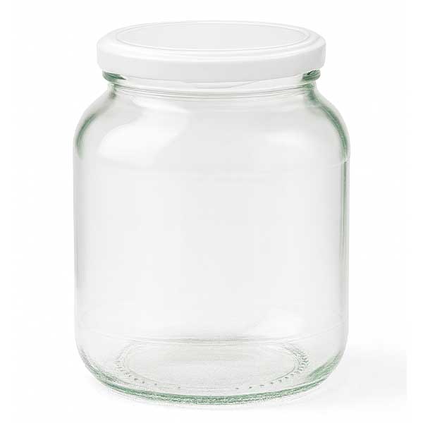 370ml ovaal glas met BasicSeal deksel wit UNiTWIST