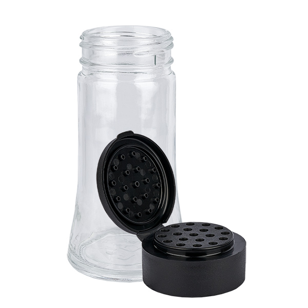 Zout-/kruidenpotje 95 ml met strooier, zwart Zout-/kruidenpotje 95 ml met strooier, zwart